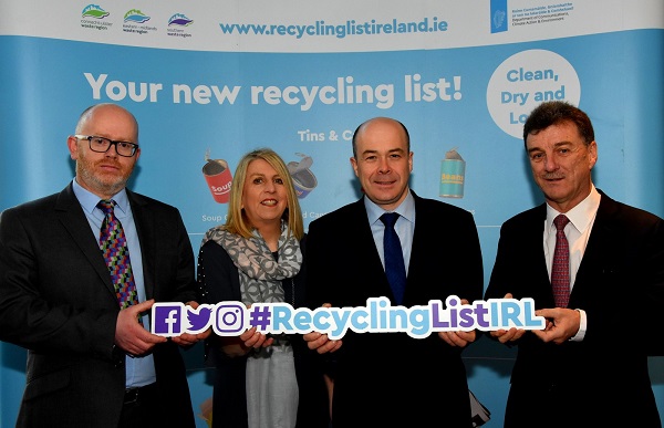 At the launch of the new Recycling Ambassador Programme in Dublin today (Wednesday) were Hugh Coughlan, Waste Plan Coordinator with the Eastern Midlands Waste Management Office, Philippa King, Waste Plan Coordinator with the Southern Region Waste Management Office, Minister for Communications, Climate Action and Environment Denis Naughten & Séamus Clancy, CEO Repak Ltd.